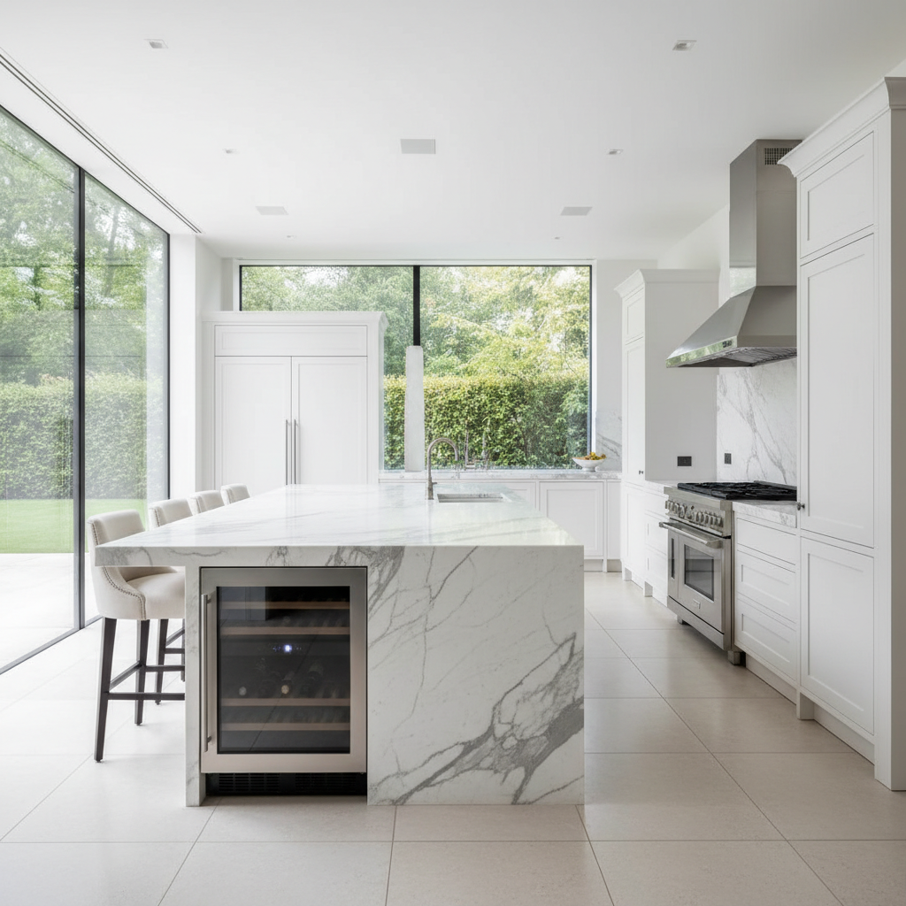 Luxury modern kitchen with premium built-in appliances